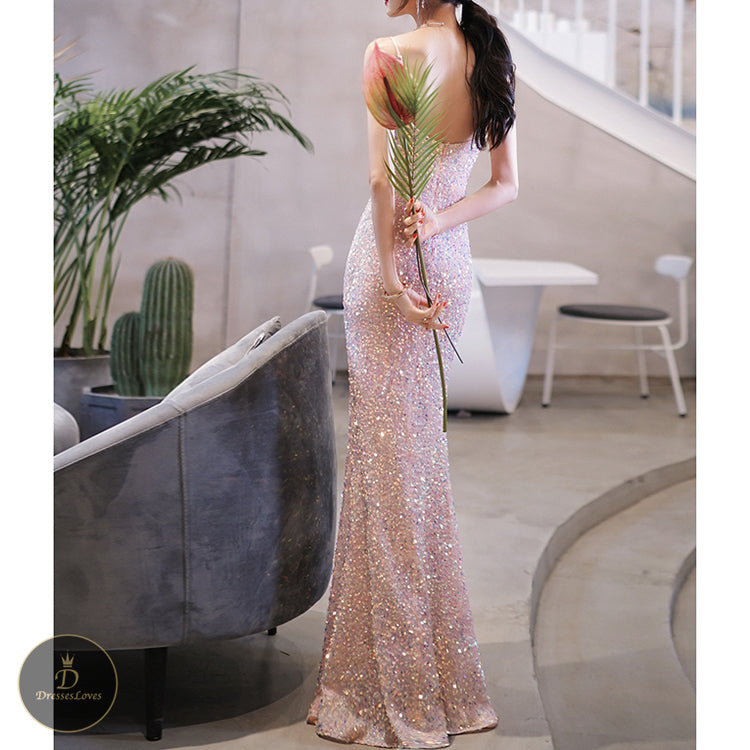 #5368 SEQUIN EVENING DRESS