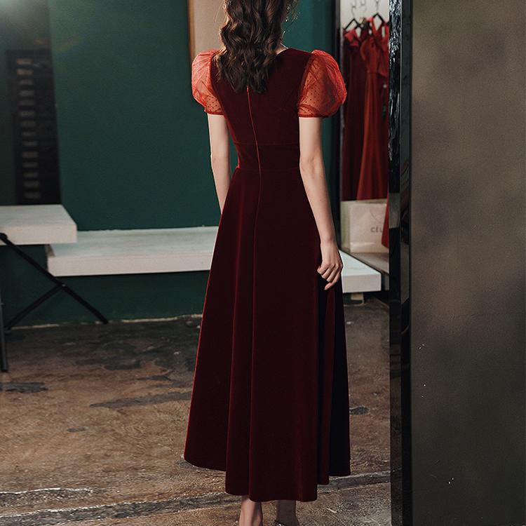 #60088 Puff Sleeve Evening Dress