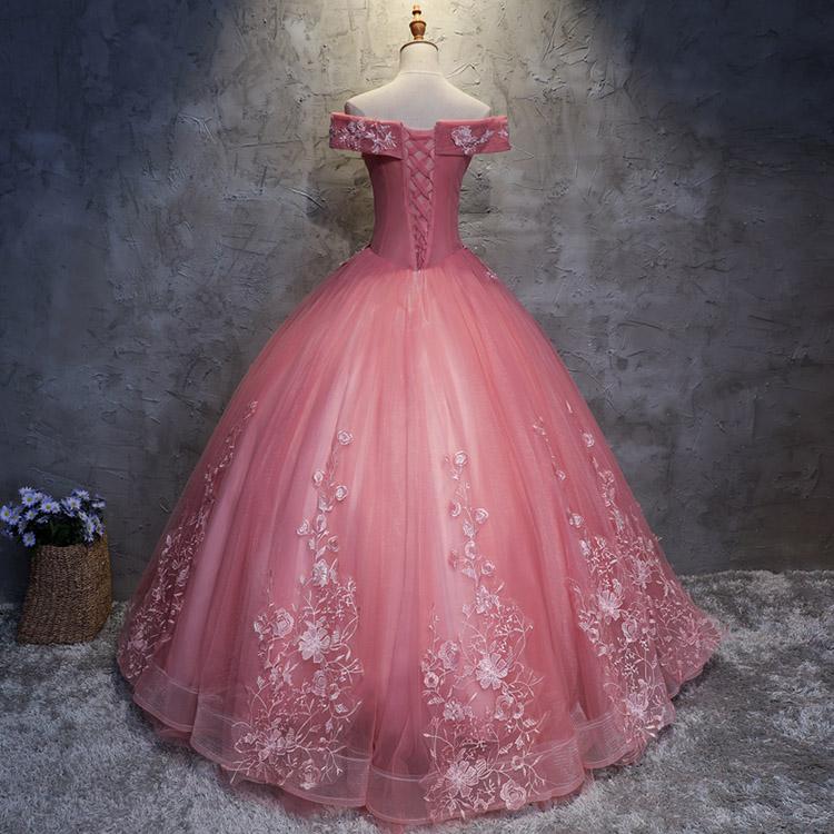 #7151 OFF SHOULDER EMBROIDERY SWING PROM DRESS