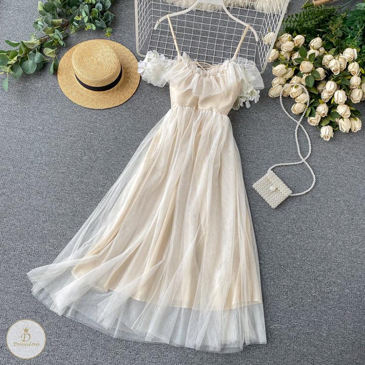 #7316 OFF-SHOULDER SLING-KLEID