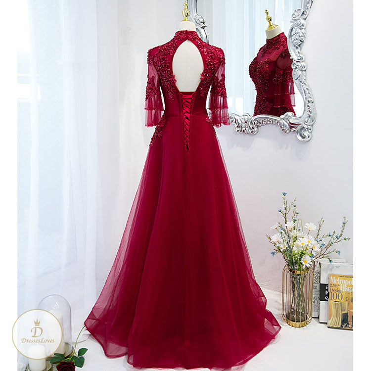 #7526 RETRO EMBROIDERED EVENING DRESS