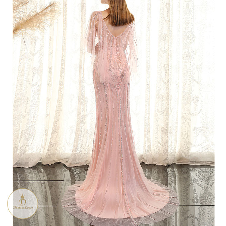 #7528 HANDMADE BEADING EVENING DRESSES