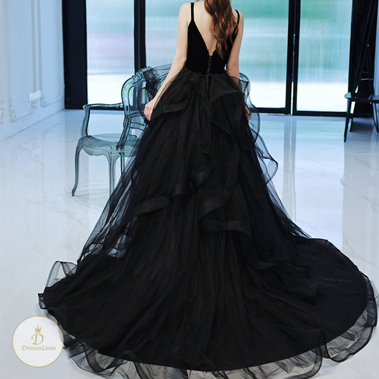 #7615 SLIP DEEP V EVENING DRESS