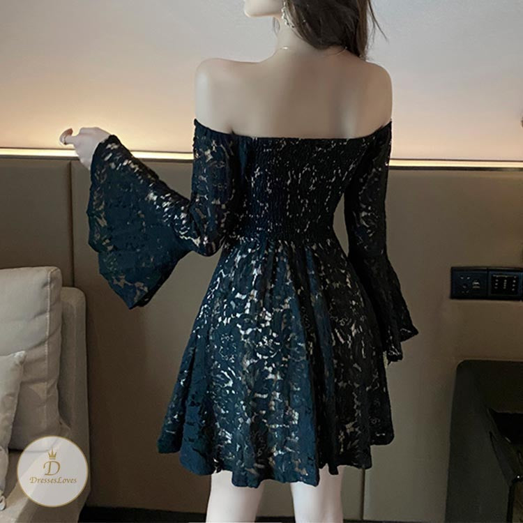#7652 ONE WORD SHOULDER DRESS