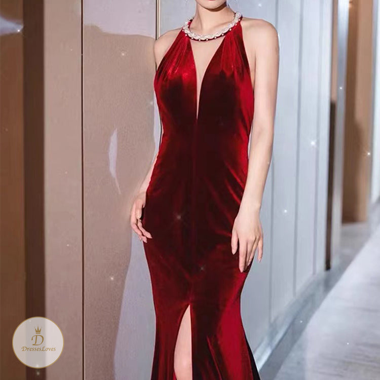 7673 HALTERNECK EVENING DRESS