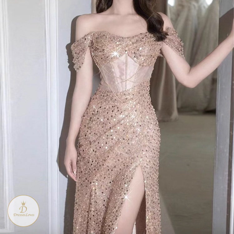 #7786 SEQUIN EVENING DRESS