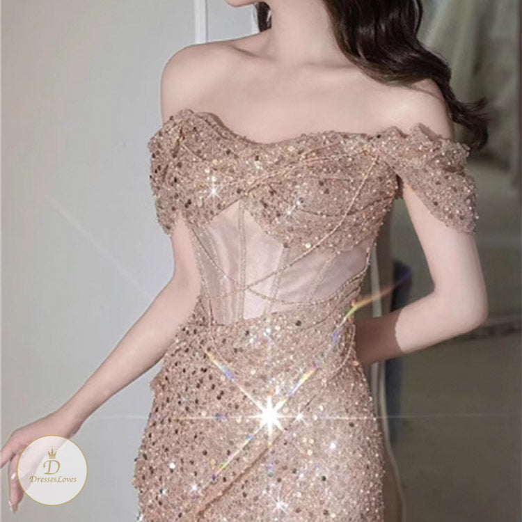 #7786 SEQUIN EVENING DRESS
