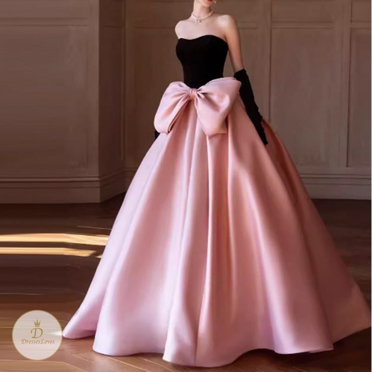 #7791 BOW BANDEAU WRAP EVENING DRESS