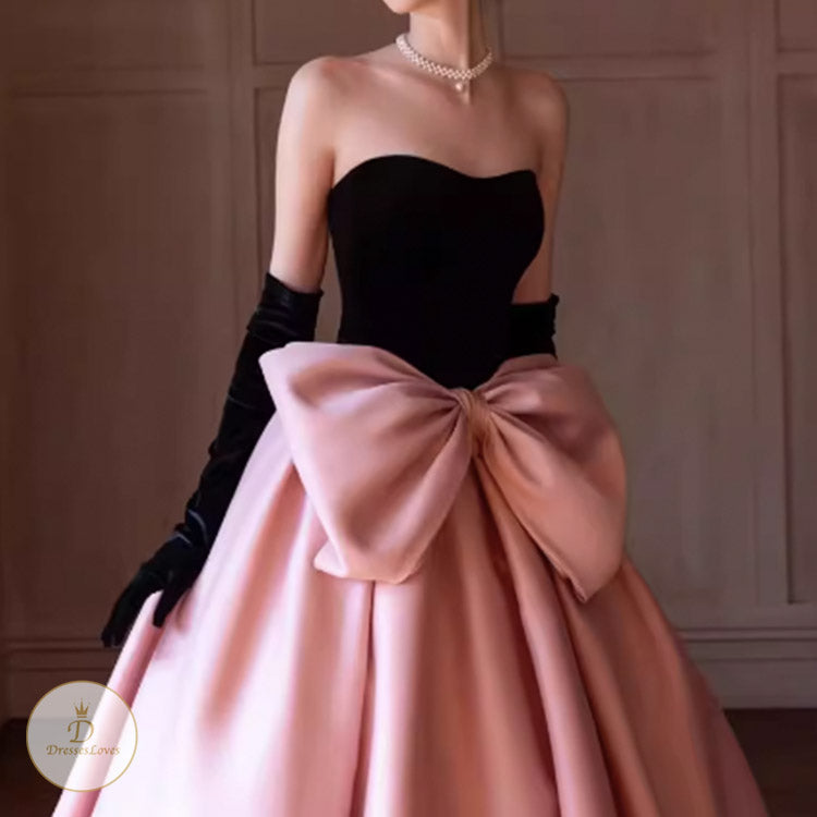 #7791 BOW BANDEAU WRAP EVENING DRESS