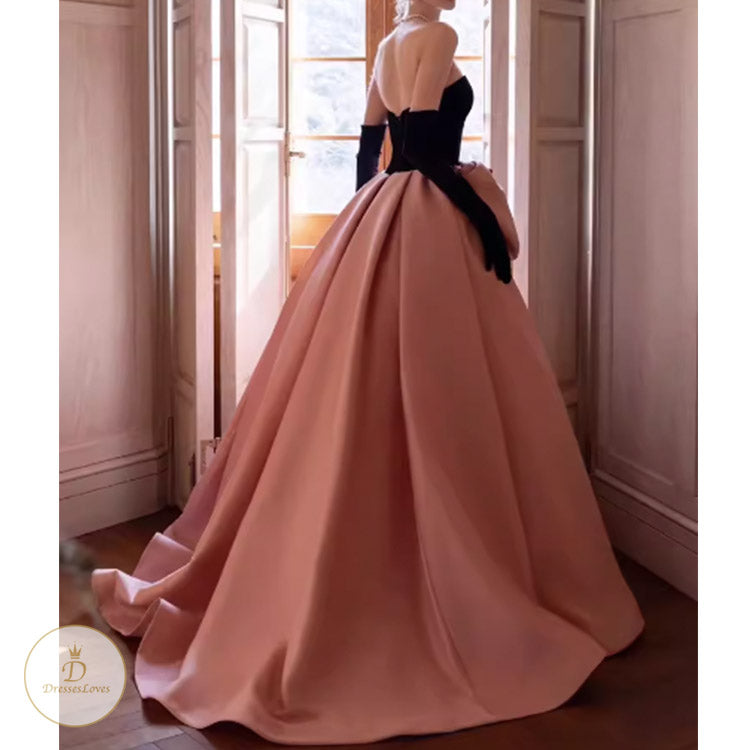 #7791 BOW BANDEAU WRAP EVENING DRESS