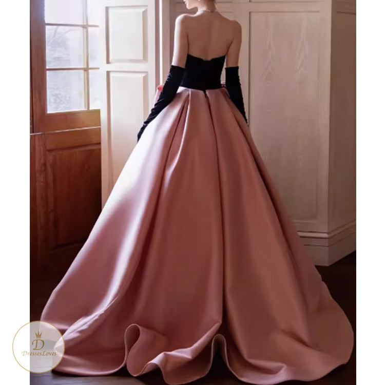 #7791 BOW BANDEAU WRAP EVENING DRESS