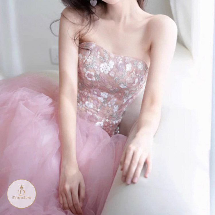 #7792 SEQUIN BANDEAU WRAP EVENING DRESS