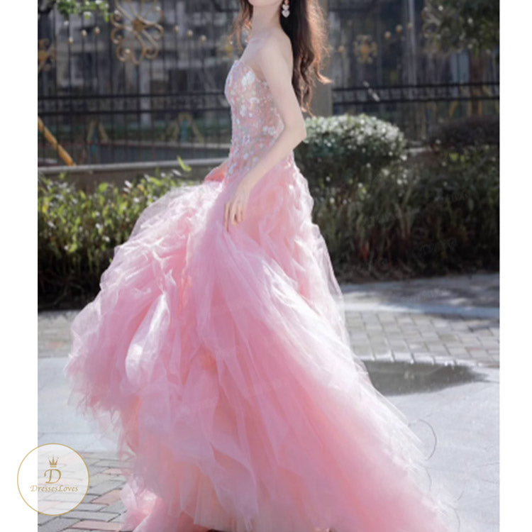 #7792 SEQUIN BANDEAU WRAP EVENING DRESS