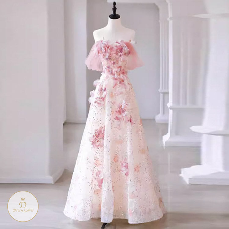 #7793 3D FLOWERS PARTY DRESS
