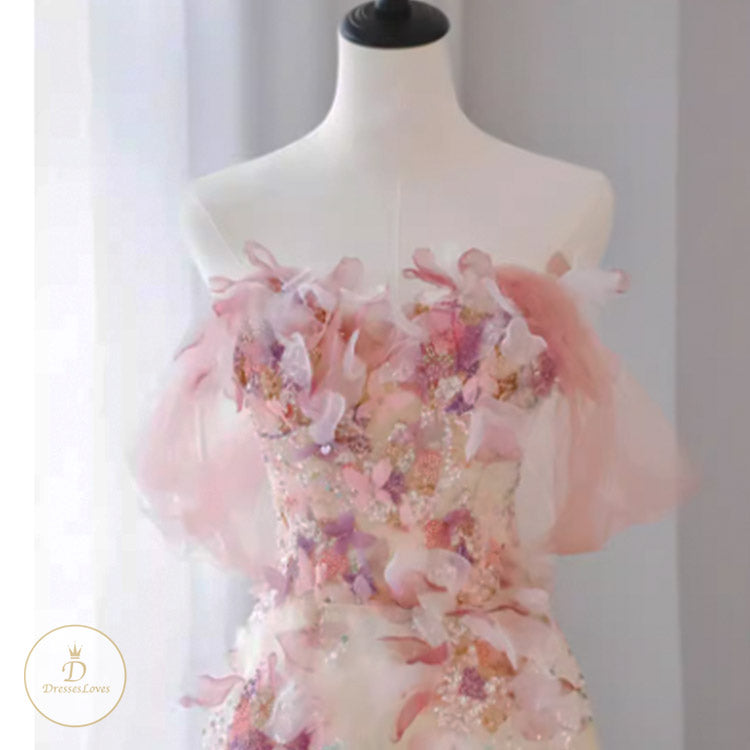 #7793 3D FLOWERS PARTY DRESS