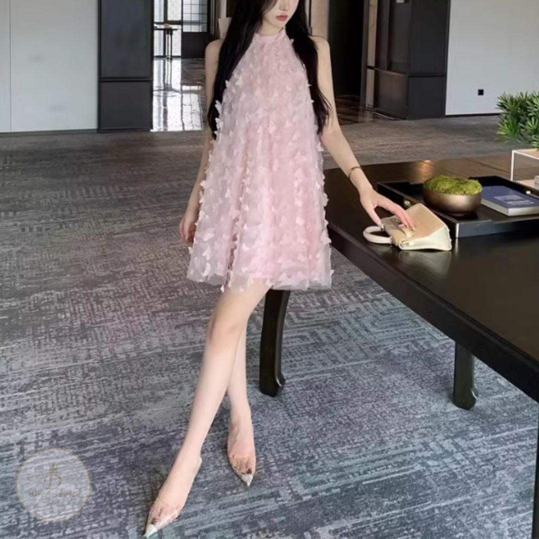 #7885 BACKLESS BIG BOW DRESS