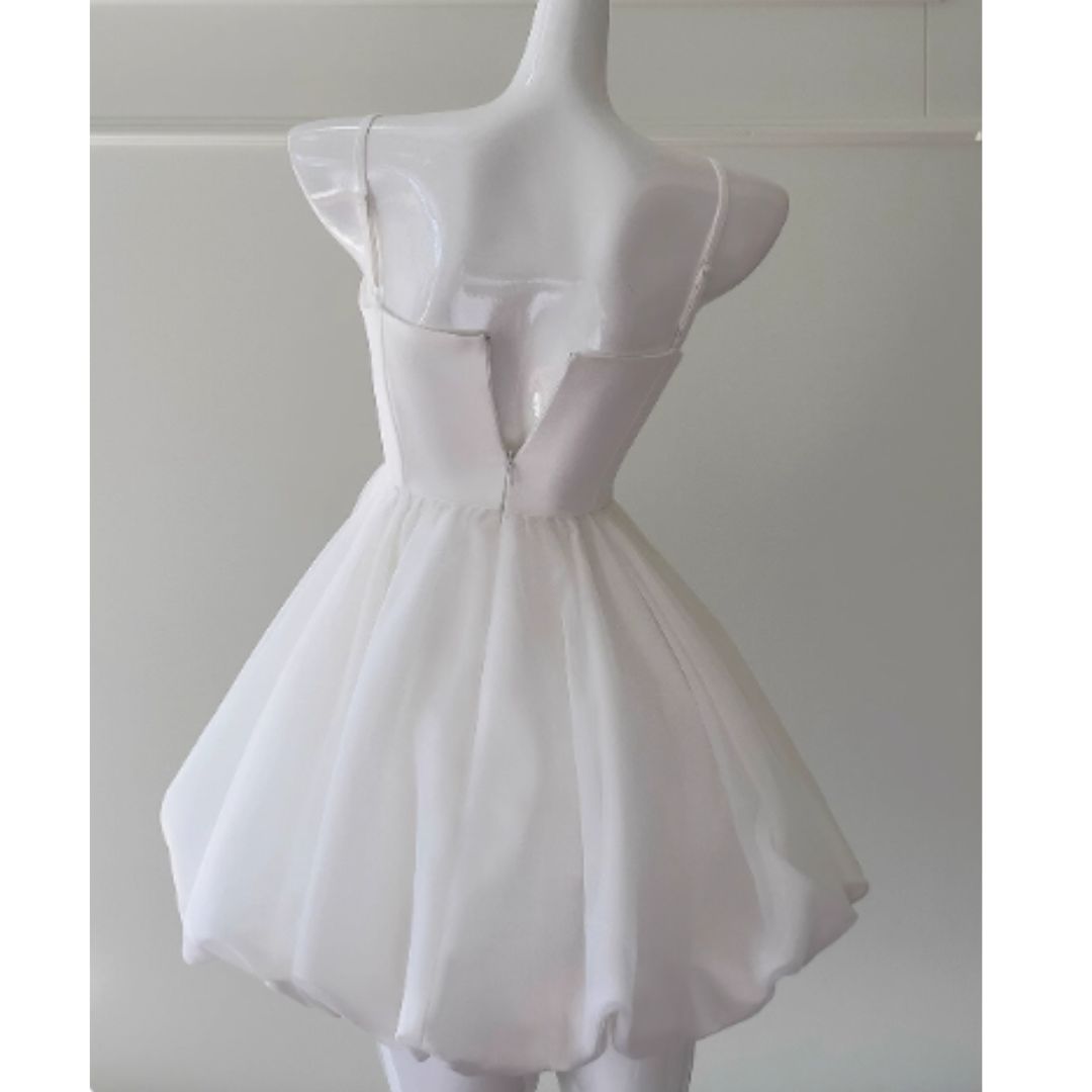 #7899 UTTERFLY ORGANZA SATIN STRAPPY DRESS