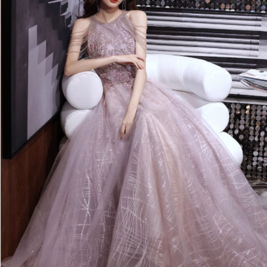 #7932 HALTERNECK LUXURY EVENING DRESS