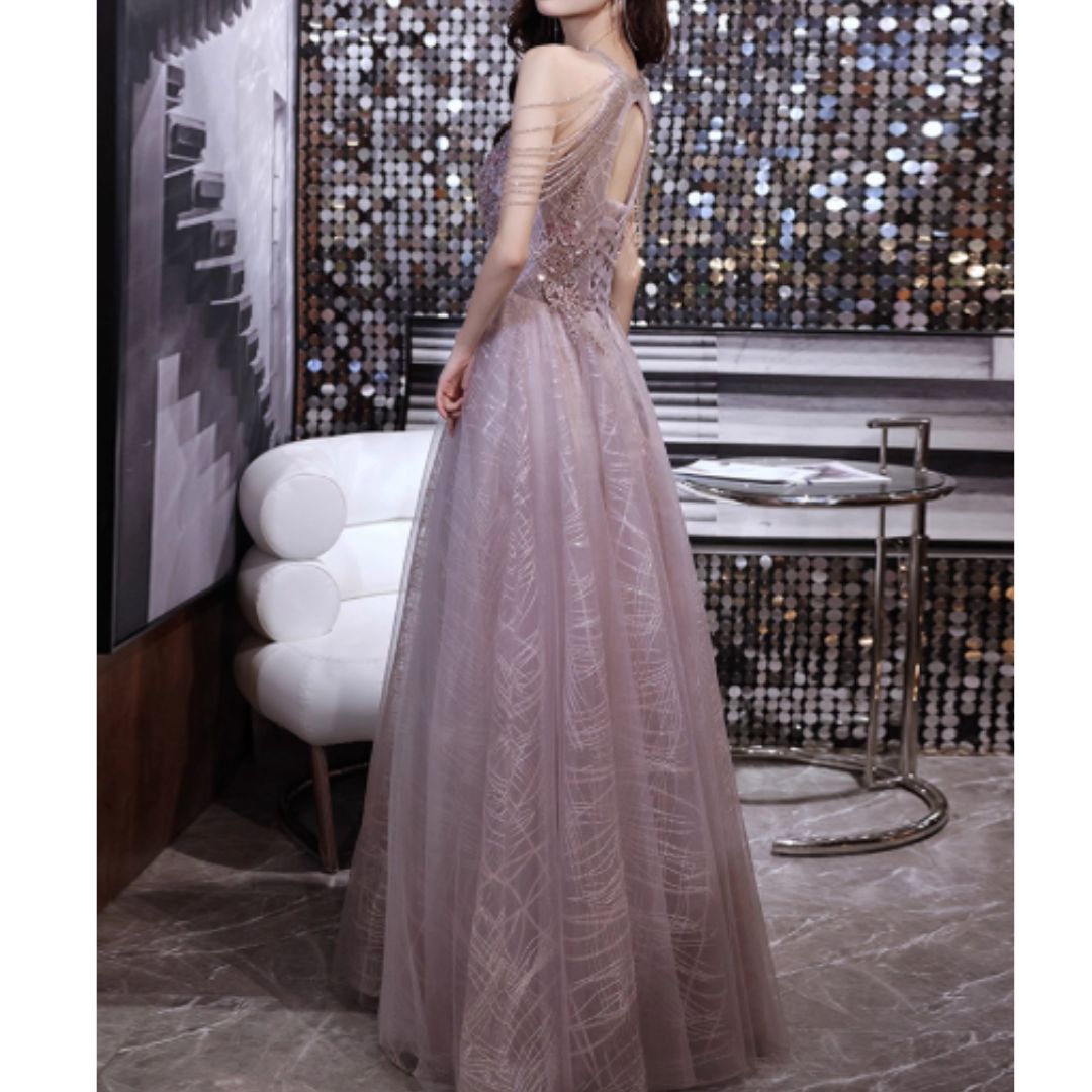 #7932 HALTERNECK LUXURY EVENING DRESS