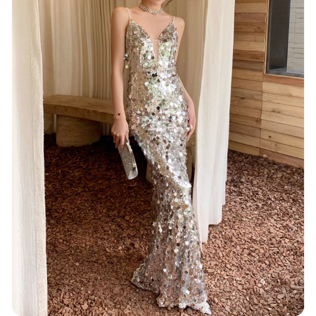 #7933 SEQUIN STRAPPY PARTY DRESS