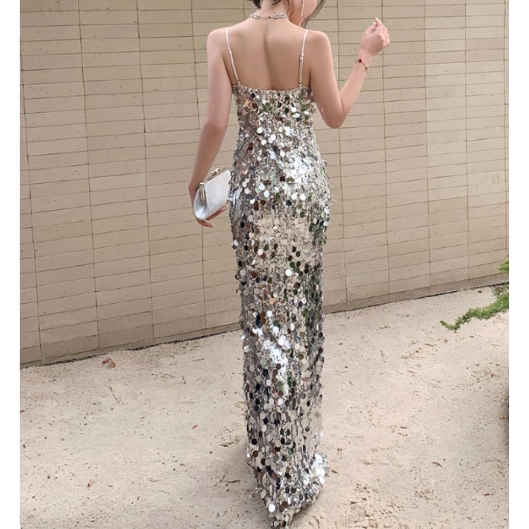 #7933 SEQUIN STRAPPY PARTY DRESS