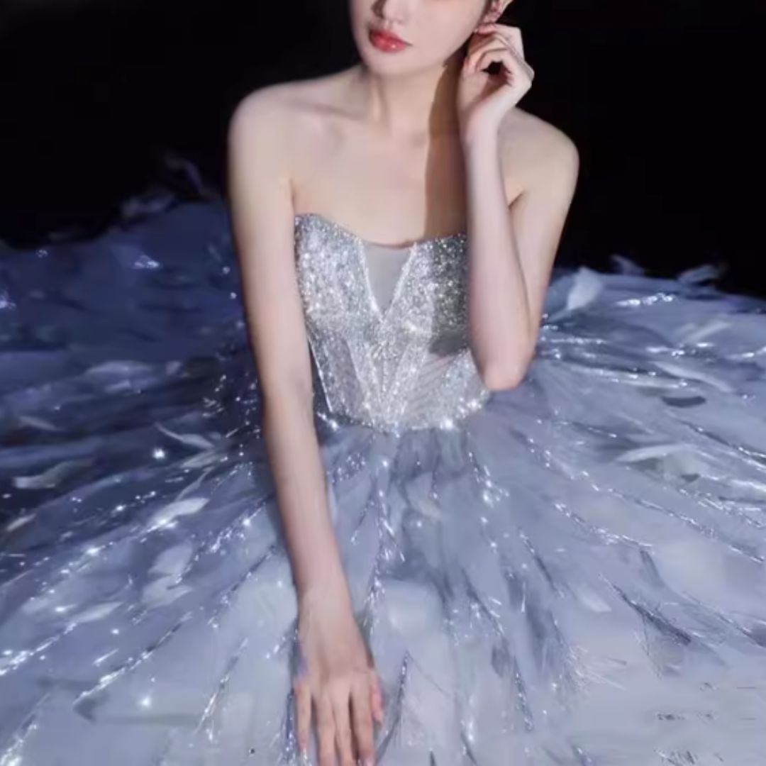 #7936 STRAPLESS BANQUET EVENING DRESS