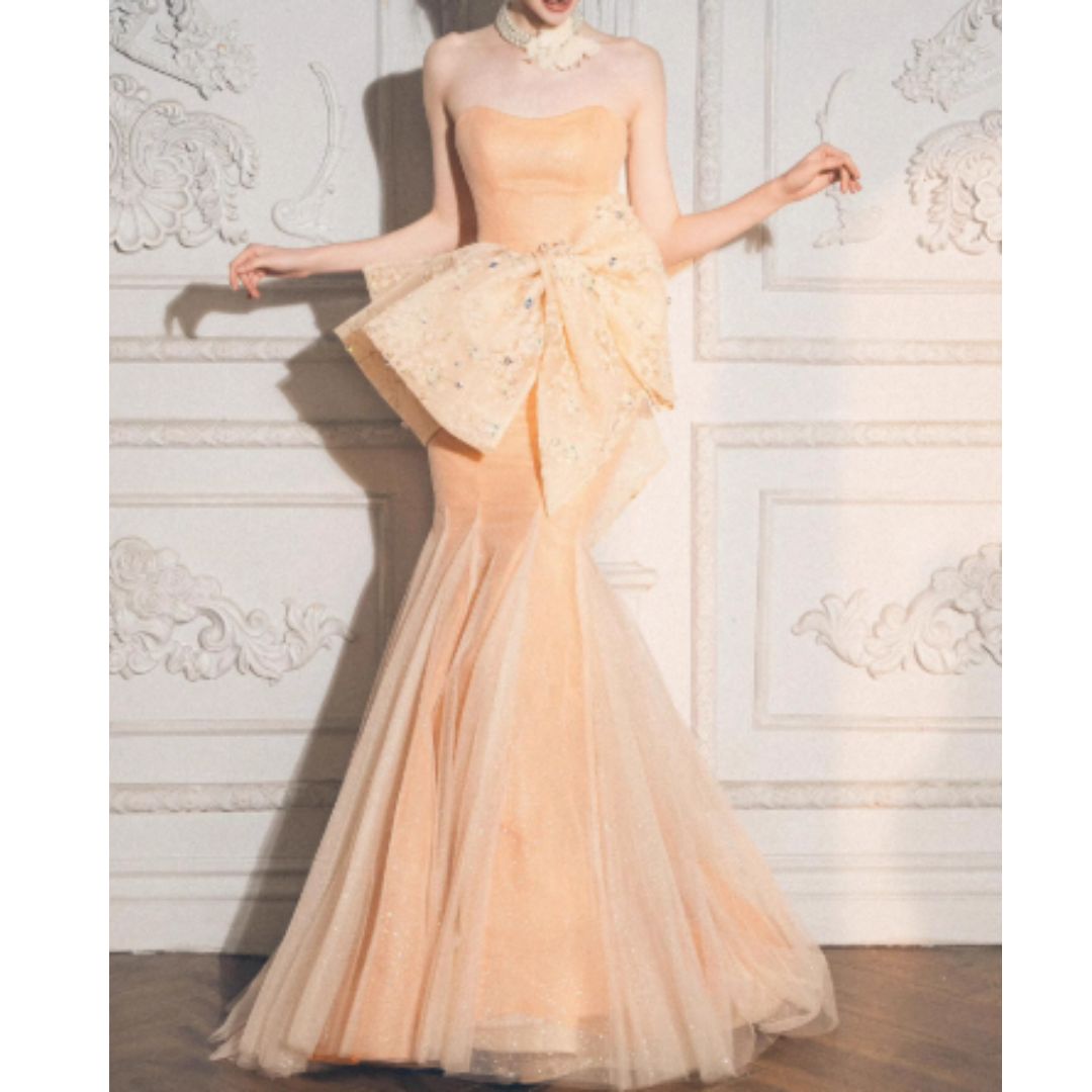 #7942 STRAPLESS MERMAID EVENING DRESS