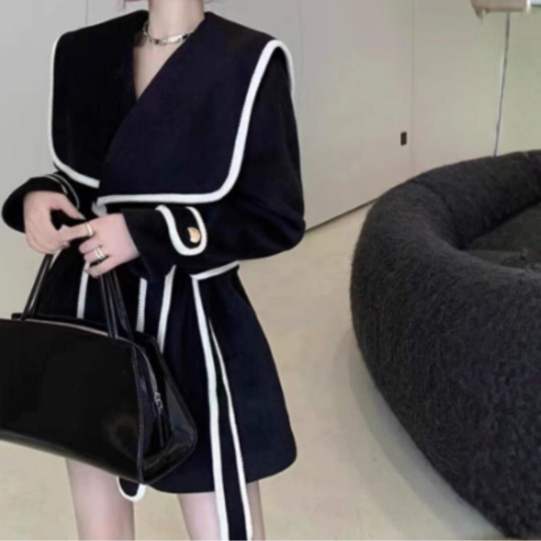 #7952 NAVY COLLAR WOOL JACKET