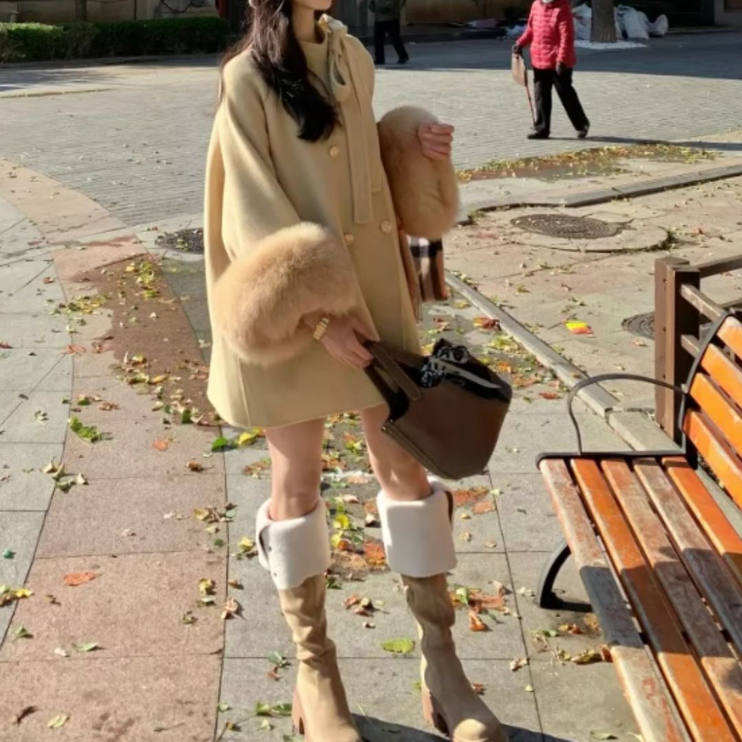 #7956 FUR PATCHWORK JACKET