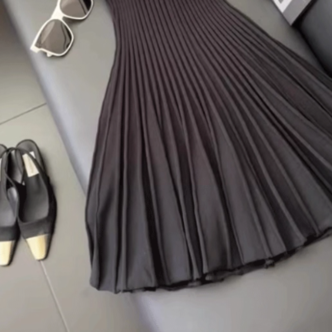 KNITTED WAIST-TIE DRESS #7961