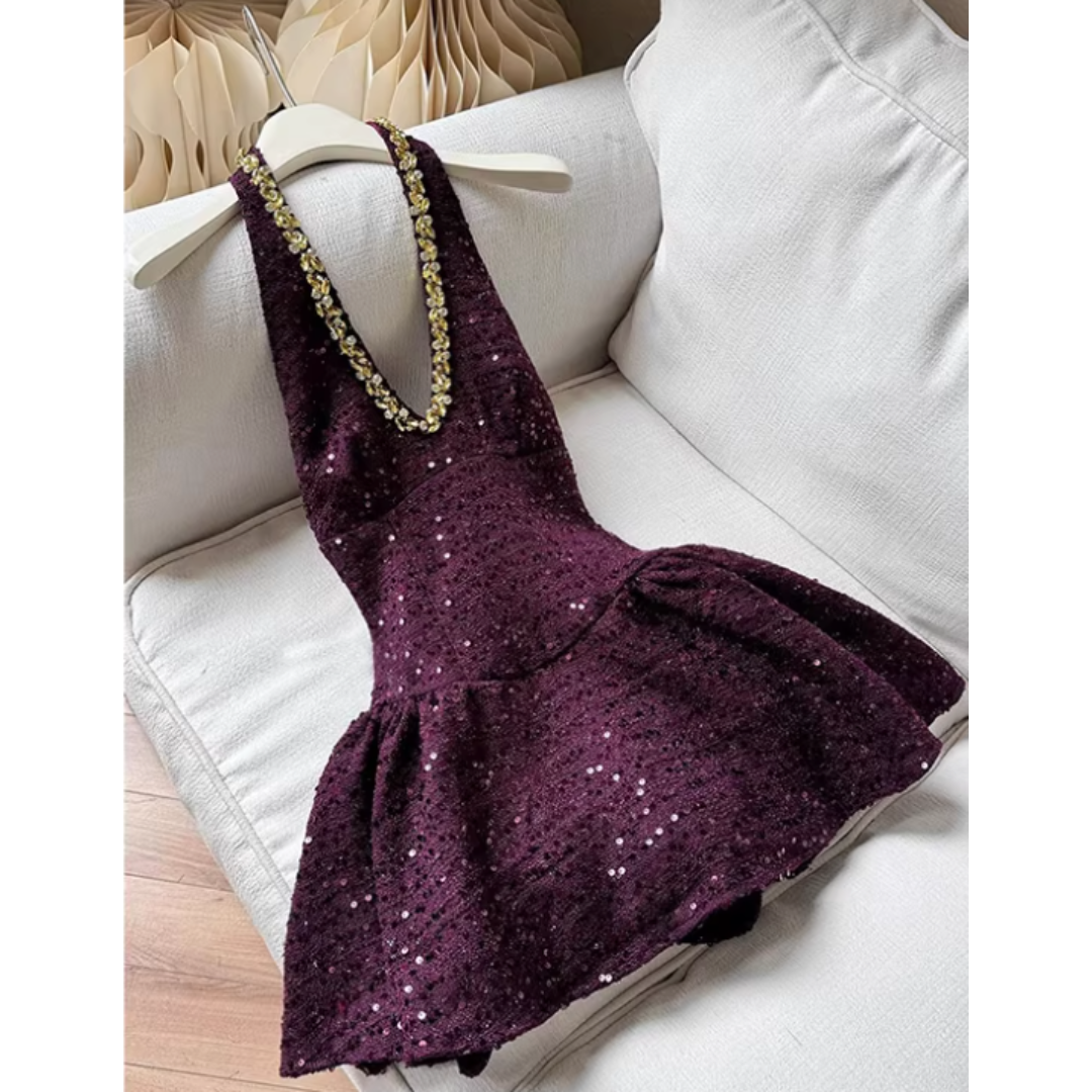 BEADED EMBELLISHED DRESS #7977