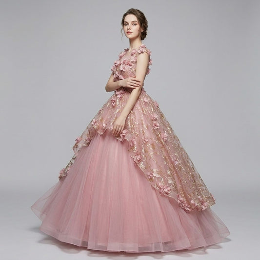 #7764 EMBROIDERY EVENING PROM DRESS