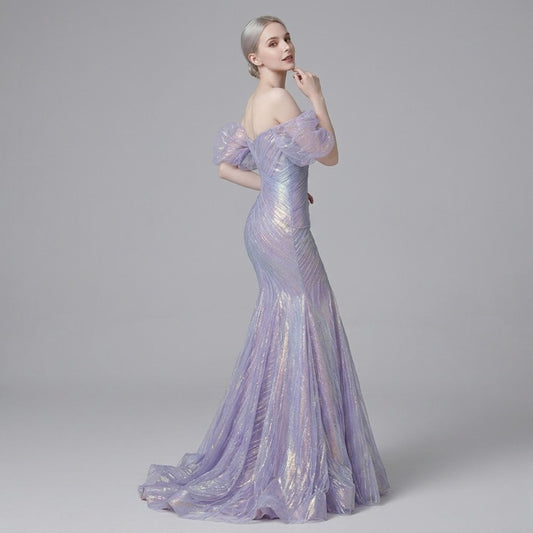 #7766 OFF SHOULDER EVENING DRESS