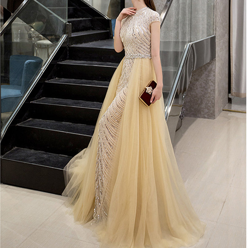 #40099 HAND BEADED EVENING PROM DRESS