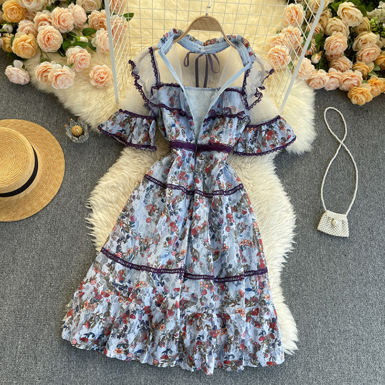 #5152 Lace embroidered flower dress