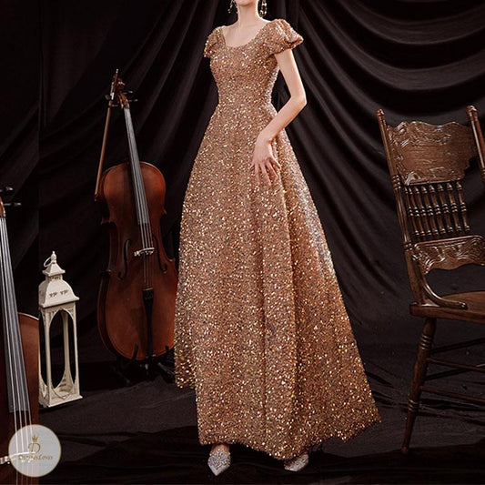 #7231 SHINE GOLDEN EVENING DRESSES