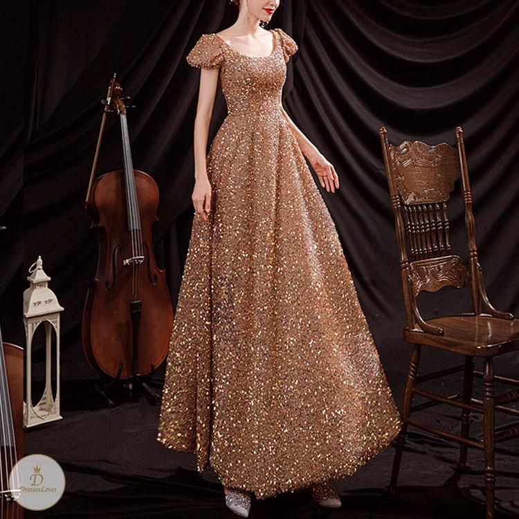 #7231 SHINE GOLDEN EVENING DRESSES