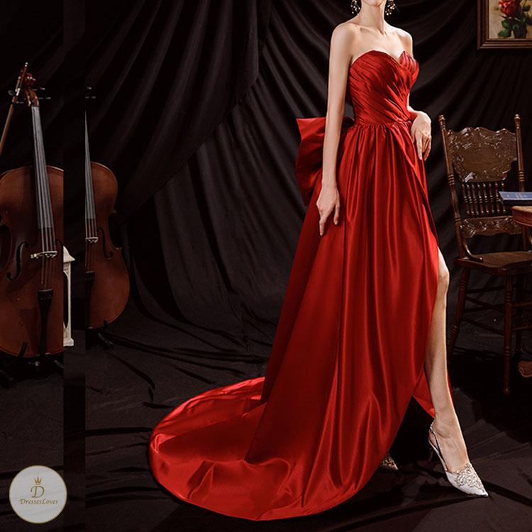 #7232 TRAILING EVENING DRESS