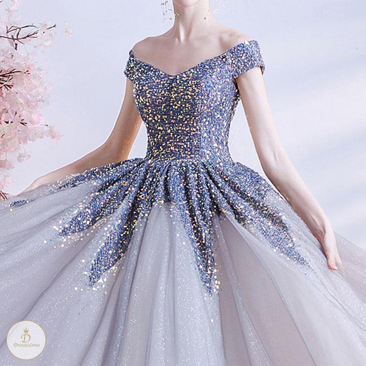 #7237 STARRY SKY GLITTER PROM DRESS