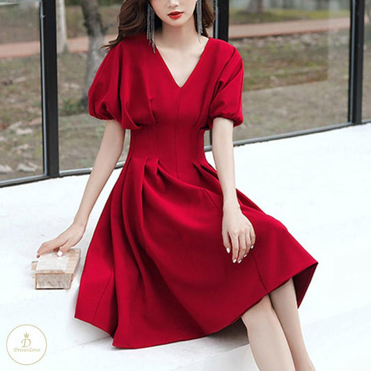 #7386 PUFF SLEEVE DRESS