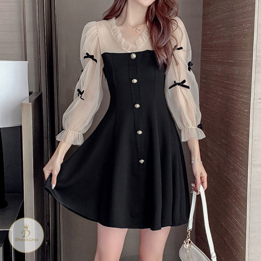 #7500 MESH STITCHING DRESS