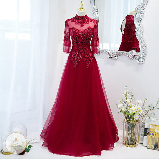 #7526 RETRO EMBROIDERED EVENING DRESS