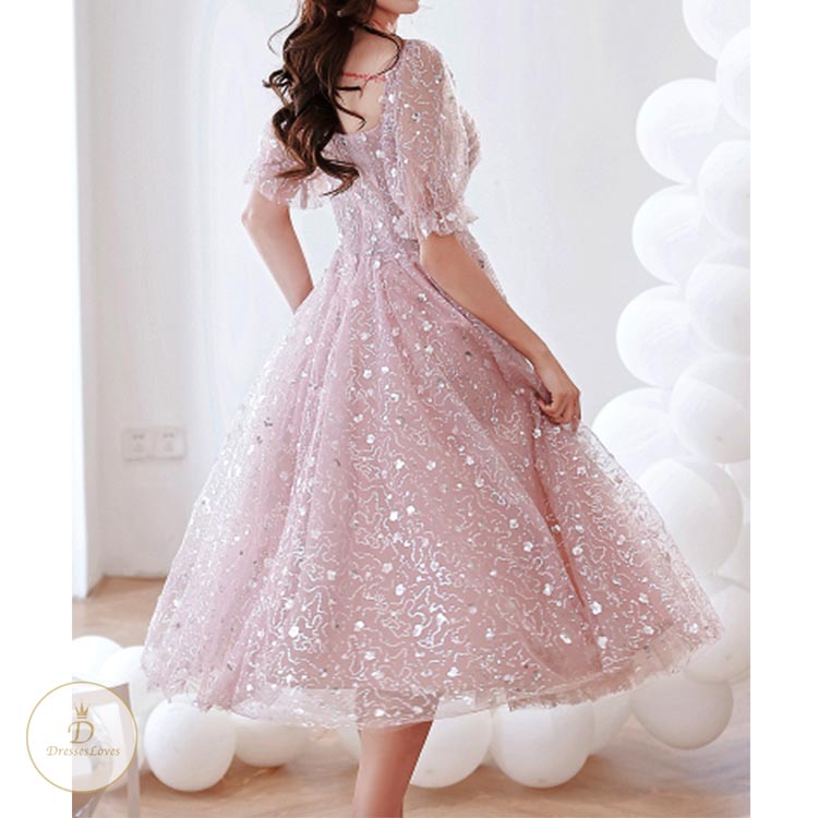 #7647 SEQUIN EMBROIDERY EVENING DRESS