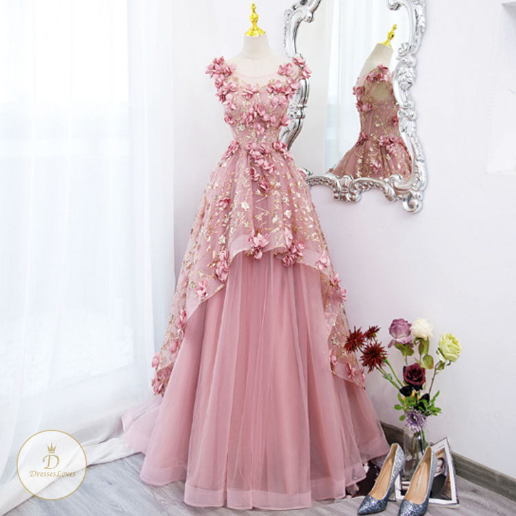 #7764 EMBROIDERY EVENING PROM DRESS