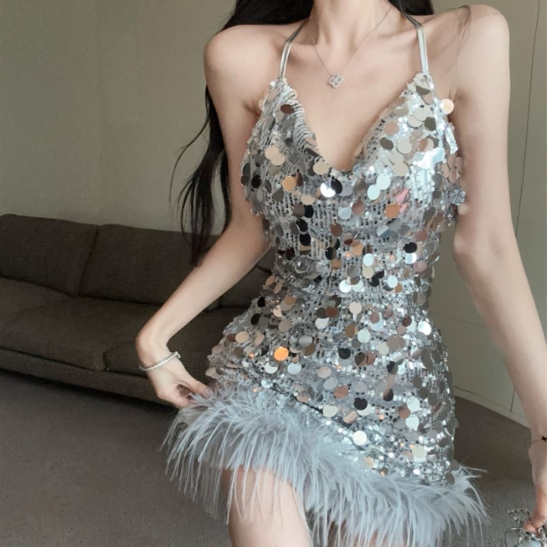 #7904 LUXE SEQUIN BODYCON DRESS