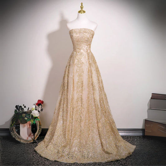 #7931 STRAPLESS ELEGANT EVENING DRESS