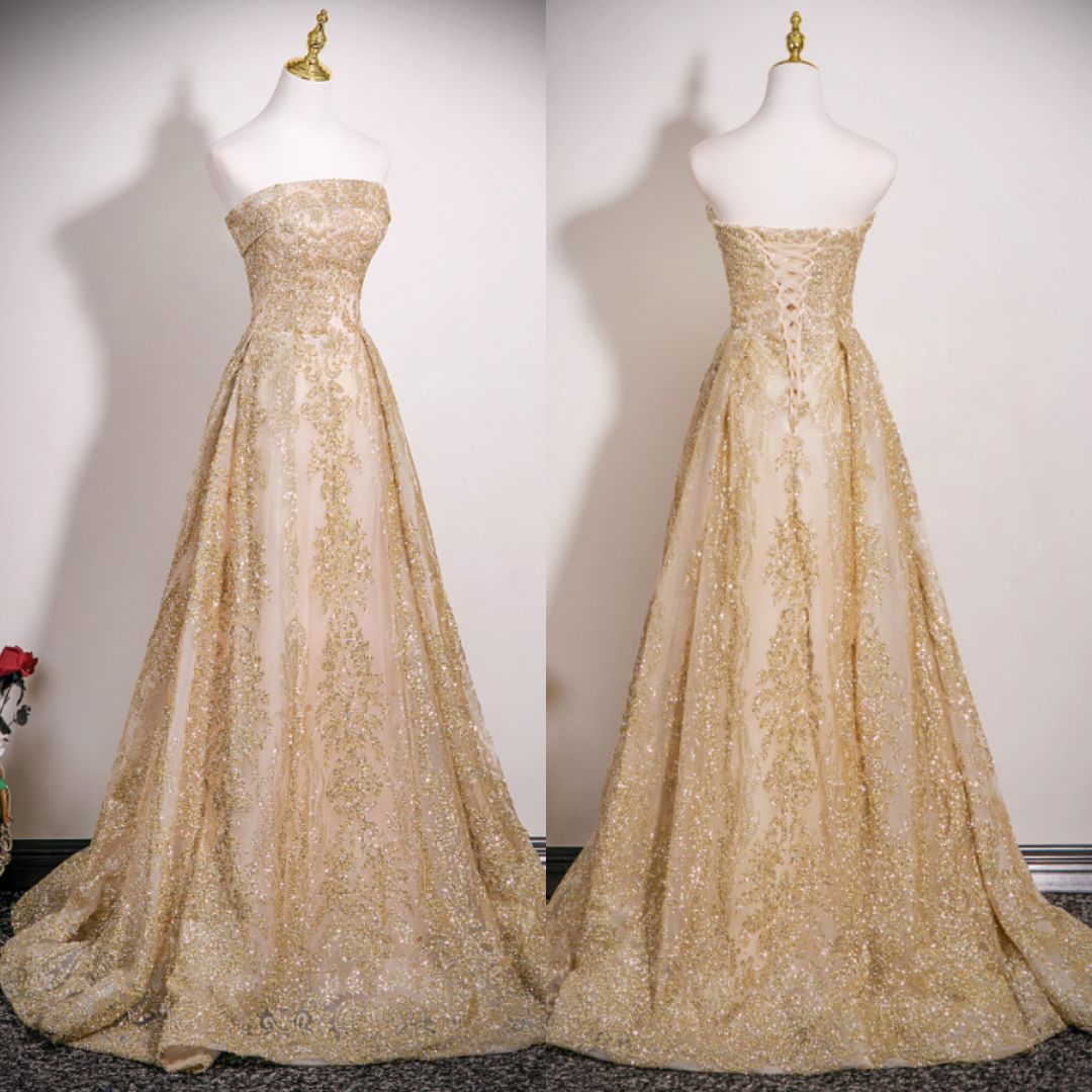 #7931 STRAPLESS ELEGANT EVENING DRESS