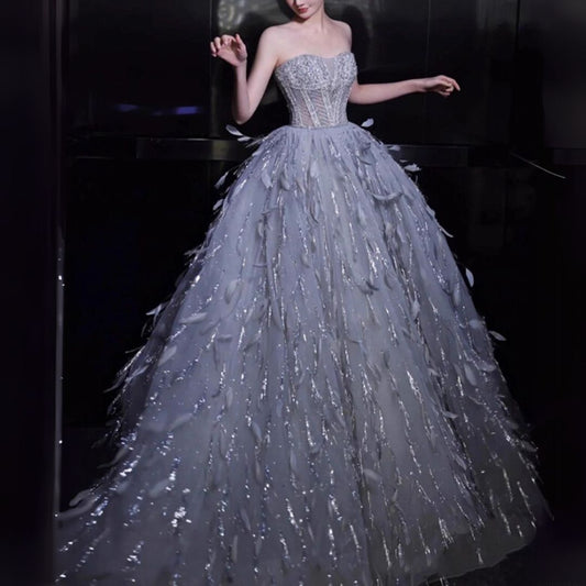 #7936 STRAPLESS BANQUET EVENING DRESS