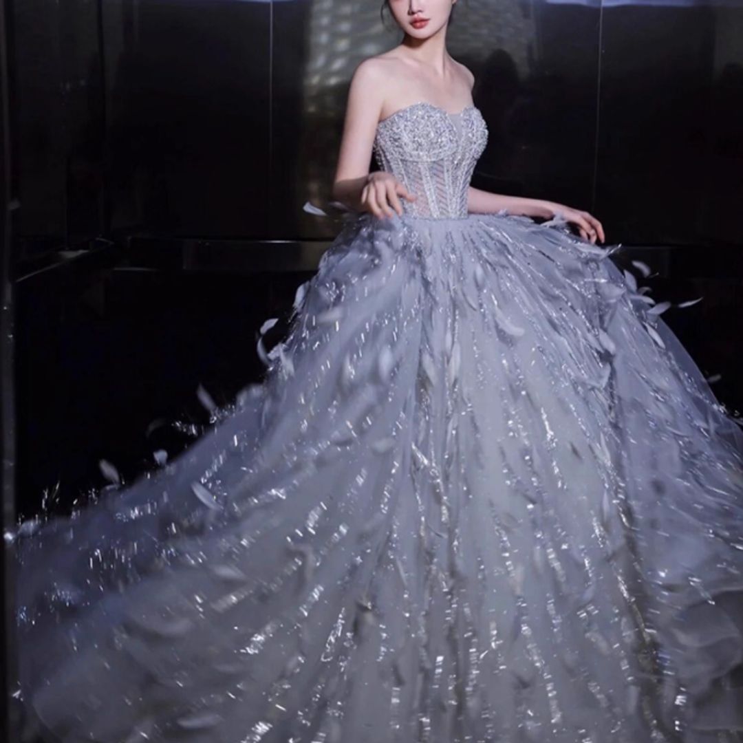 #7936 STRAPLESS BANQUET EVENING DRESS