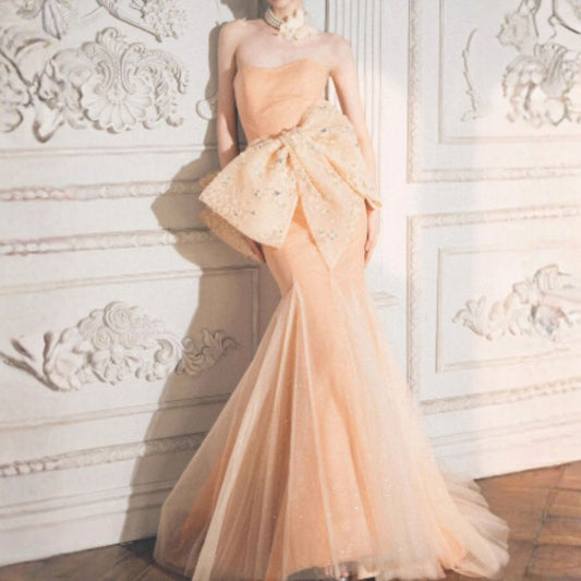 #7942 STRAPLESS MERMAID EVENING DRESS